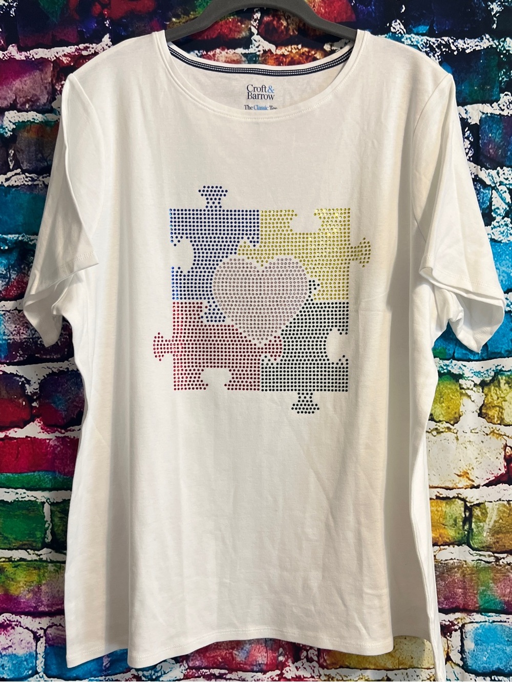 Rhinestone Autism Symbol Top [8R]